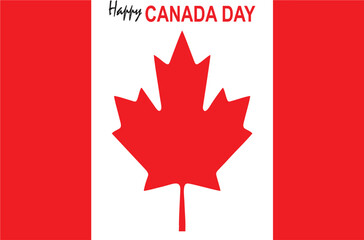 Happy Canada Day. Canadian flag featuring the iconic maple leaf emblem. The flag symbolizes unity and the spirit of the nation. EPS 10.