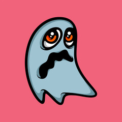 Obraz premium Ghost cartoon vector illustration