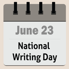 National Writing Day Announcement Reminder Calendar 

