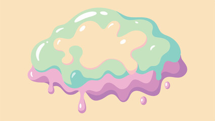 Abstract colorful slime design in pastel colors with transparent background for designs