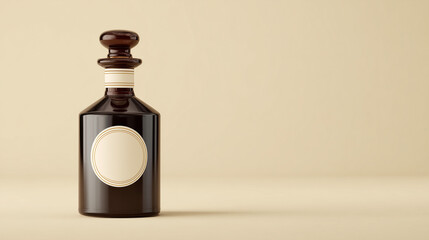 Vintage Medicine Style Amber Bottle Mockup with Label