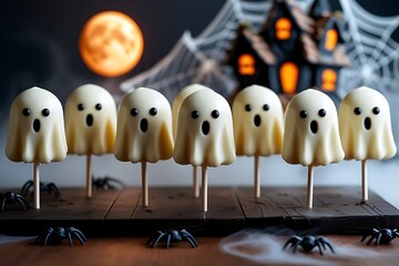 Adorable ghost shaped lollipops for halloween