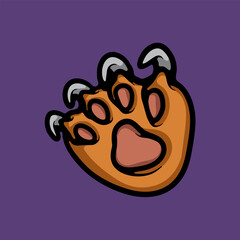 Paw and claw cartoon vector illustration