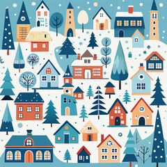 Colorful Cat Illustration with Geometric Shapes and Modern Design Elements