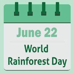 World Rainforest Day Announcement Reminder Calendar 
