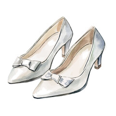 Shoe Clips, watercolor vector, isolated on a white background.