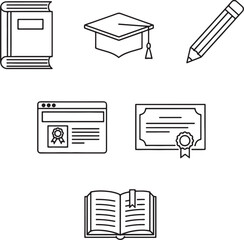 set of icons for education