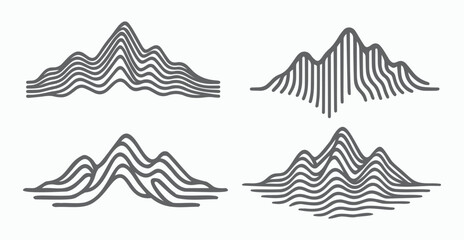 Abstract waveform Mountain Range Illustration