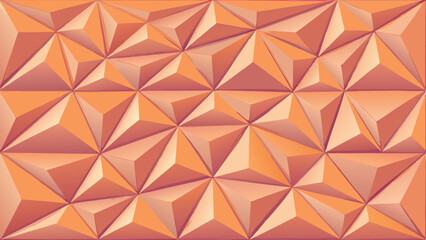 Fototapeta premium Abstract geometric pattern illustration featuring intersecting triangles in shades of orange and peach