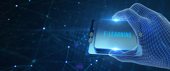 EdTech Education Technology e-learning online learning internet technology concept. 3d illustration