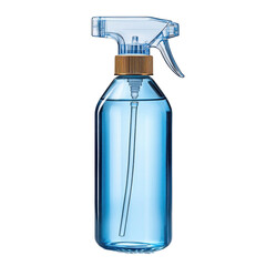 A spray bottle filled with liquid against a backdrop on transparent background
