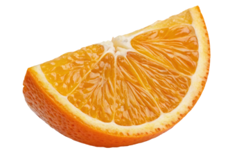 Isolated orange wedge citrus fruit fresh and juicy vitamin c healthy eating ingredient vibrant color diet food