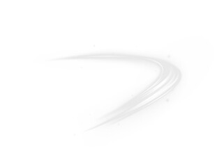 Streak, white, curve, light, rotation effects form a glowing swirl of energy. This PNG Overlay adds futuristic motion. PNG format with transparent background for dynamic designs.