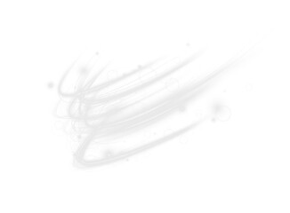 Streak, white, curve, light, rotation effects form a glowing swirl of energy. This PNG Overlay adds futuristic motion. PNG format with transparent background for dynamic designs.