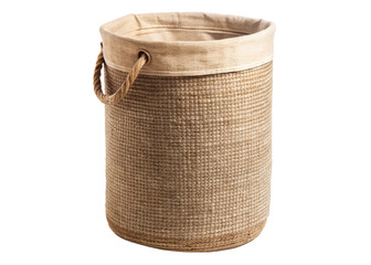 Jute laundry hamper  isolated on white background