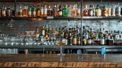 Obraz premium Mockup of bar scene for end of course celebration party with various drinks. Horizontal banner. Copy space