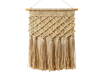 Jute wall hanging  isolated on white background