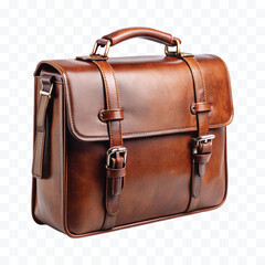 realistic 3d stylish office leather bag in different color style isolated on transparent background	
