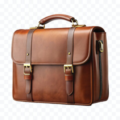 realistic 3d stylish office leather bag in different color style isolated on transparent background	

