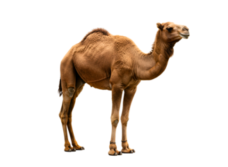 Dromedary camel sitting isolated on transparent background
