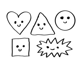 simple funny cartoon face shape element