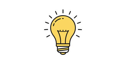 Bright light bulb idea concept.