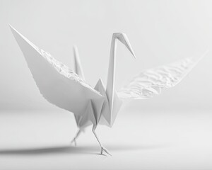 Elegant White Origami Crane