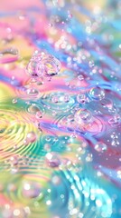 Rainbow-colored water drop ripple foam illustration poster background