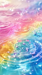 Rainbow-colored water drop ripple foam illustration poster background