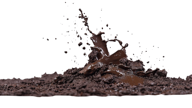 Chocolate splash on dark surface