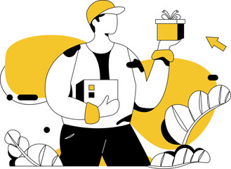 Cartoon hand-drawn flat business office character vector illustrations