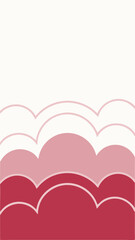 Abstract pink and red cloud-like shapes overlayed for modern decorative design elements