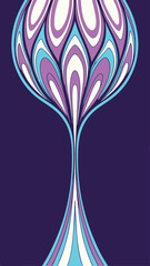 Abstract psychedelic tree illustration in purple and blue color scheme with swirling design