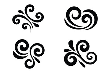 Vintage Filigree Swirls, calligraphy font style Decorative Elements, Text Ornaments curly thin line swings swashes, Flourishes Swirls, text divider, flourish Swirl ornament stroke, scroll design