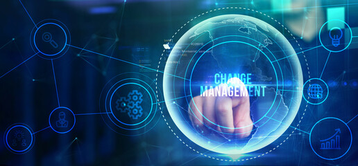 CHANGE MANAGEMENT, business concept. Business, Technology, Internet and network concept.