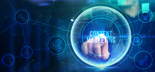 Business, Technology, Internet and network concept. Digital Marketing content planning advertising strategy concept.