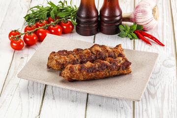 Chicken kebab minced meat and spices
