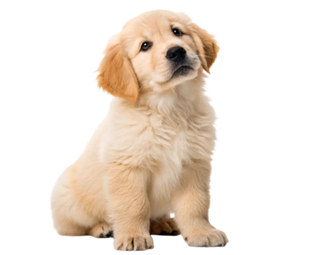 Adorable Golden Retriever isolated on transparent background