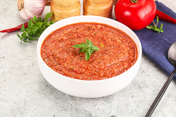 Cold vegan tomato soup Gazpacho