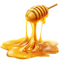 Set honey spill sweet honey spill on isolated transparent PNG Background