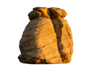 Monument valley butte rock formation isolated on transparent background