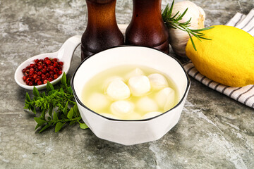 Small mozzarella mini cheese balls
