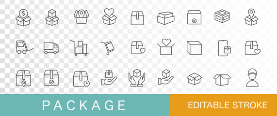 Package icon set logistic. collections. Minimalist ,simple design.Vector illustration