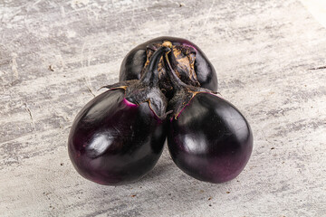 Raw violet and black eggplant