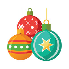 Isolated Christmas Ornaments Vector Illustration