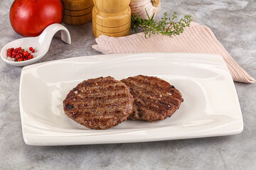 Grilled beef burger cutlet minced meat