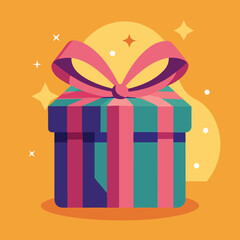 Colorful Gift Box Illustration Festive Present Design