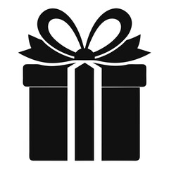 Silhouette Gift Box with Bow Wrapped Present Design