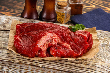 Raw beef meat piece for cooking