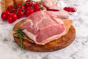 Raw pork meat piece for cooking
